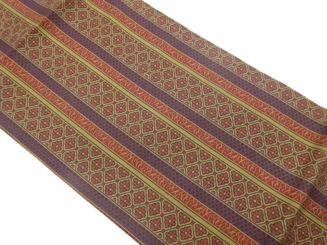 JAPANESE NAGOYA OBI / WOVEN STRIPE & GRASS